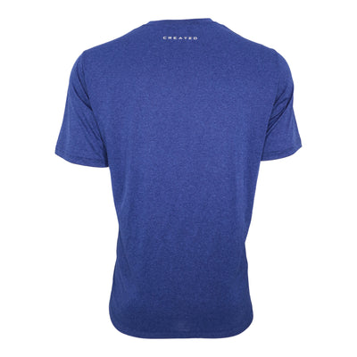 Created Men's Performance cobalt short sleeve t-shirt rear view