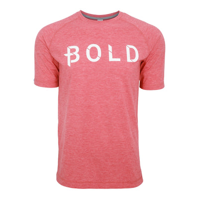 Created Men's Bold Compete red short sleeve t-shirt front view