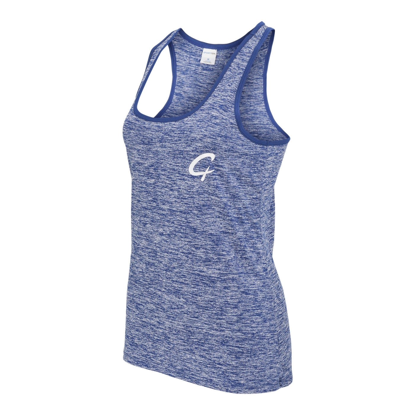 Created Women's Charged ice blue tank top diagonal view
