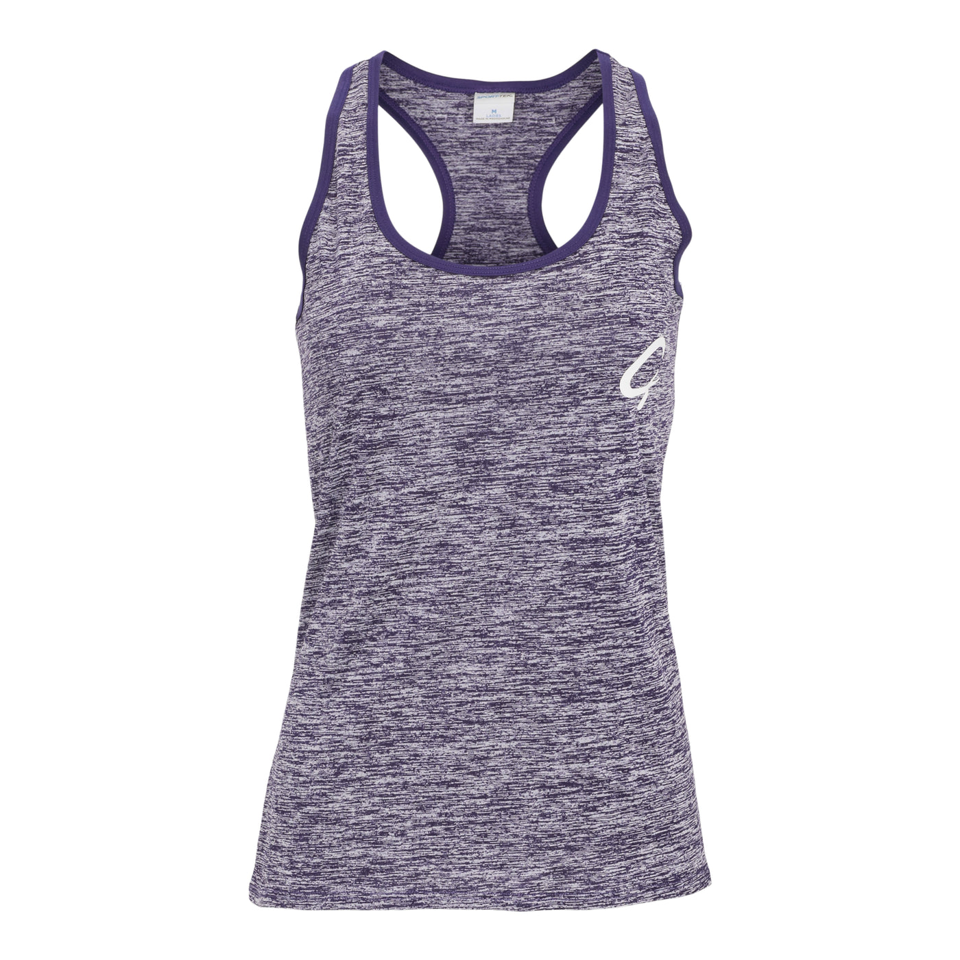 Created Women's Charged electric purple tank top alternate front view