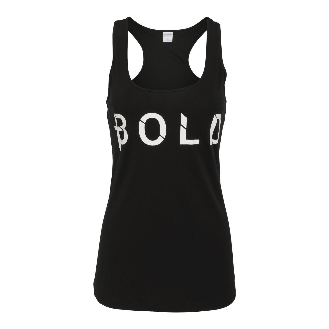 Created Women's Bold Performance black tank top alternate front view