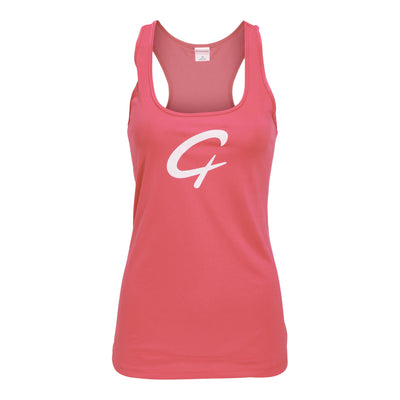 Created Women's Performance coral tank top alternate front view