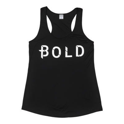 Created Women's Bold Performance black tank top front view